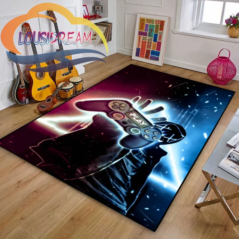 

Gamer or Game handle Playroom and Bedroom Plush Carpet Non-slip Carpet Soft Play Mat Bed Area Rug Parlor Decor