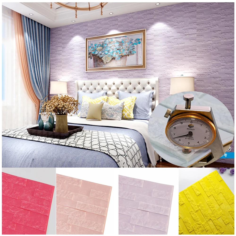 

Self-Adhesive Brick Wallpaper 3D Art Foam Wall Sticker Panels Waterproof Living Room Home House Decor TV Background Decoration
