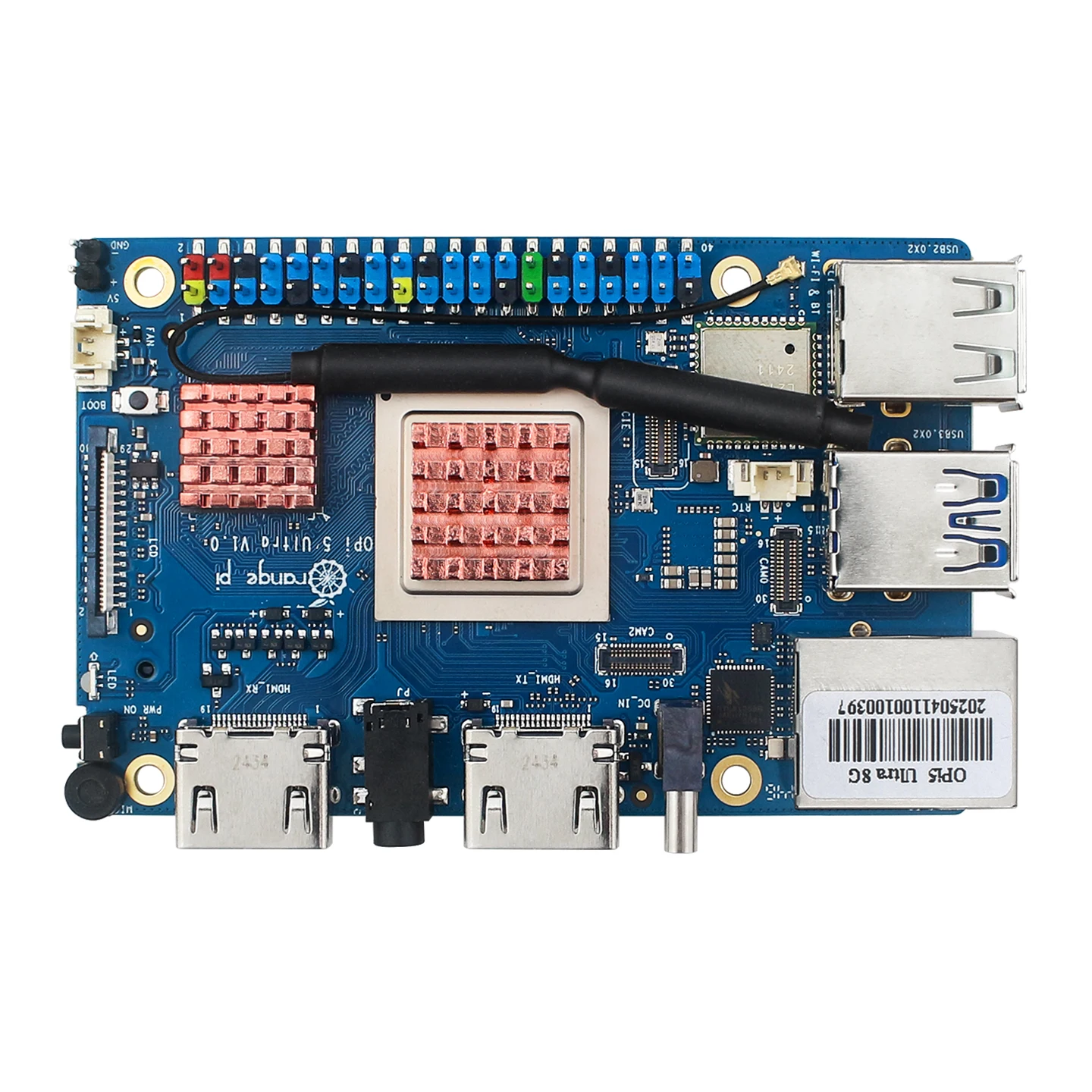 Фото Оранжевый пирог 5 ультра радиатор Orangepi 5 ультра медный радиатор с набором термопроводящих клеев №2