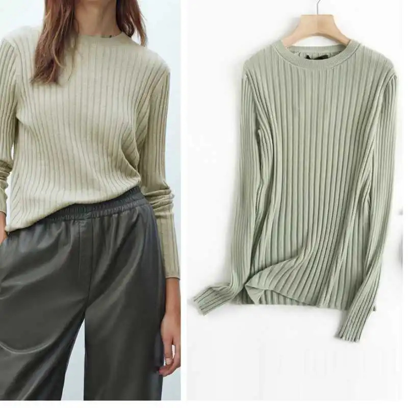 

Women 2021 Fashion Solid Twist Woolen Knitted Sweater Jumper O Neck Female Pullovers Chic Tops 6D123A