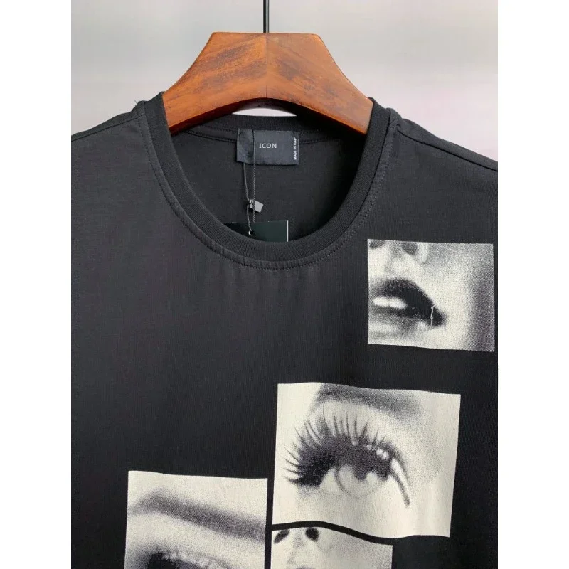 Мужская Трикотажная футболка с рисунком глаз модель 100% дюйма хлопковая Футболка