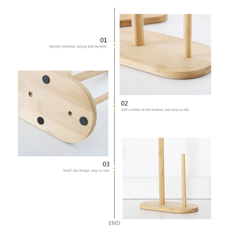 Деревянный держатель для бумажных полотенец в скандинавском стиле кухонный