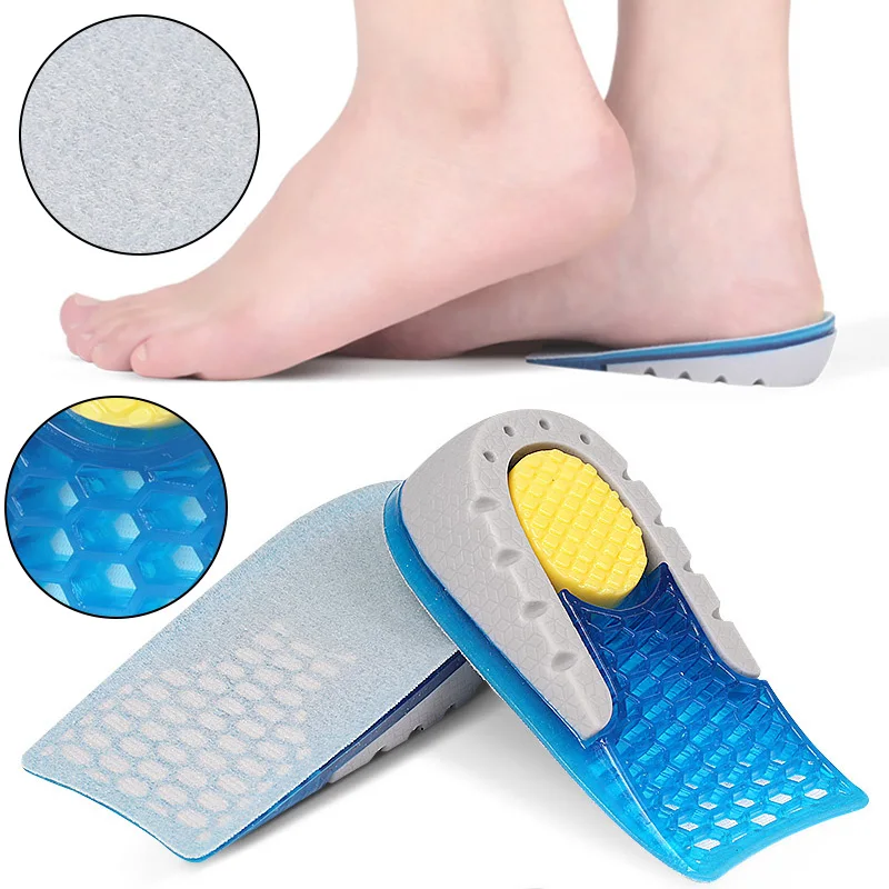 

TPE Velvet Cloth Insoles For Heel Spurs Pain Foot Cushion Foot Massager Care Half Heel Insole Pad Height Increase Heel Pad