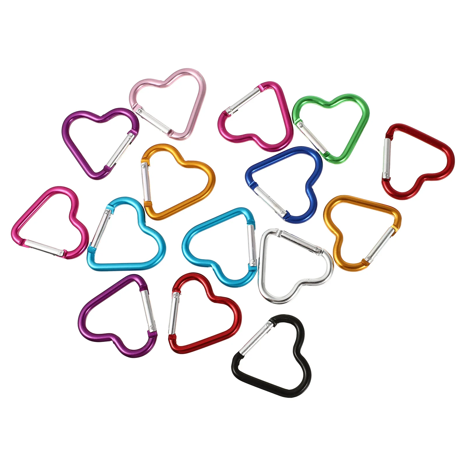 

15pcs Carabiner Clip Keychain Carabiner Clip Hook Heart-shaped Metal Clip
