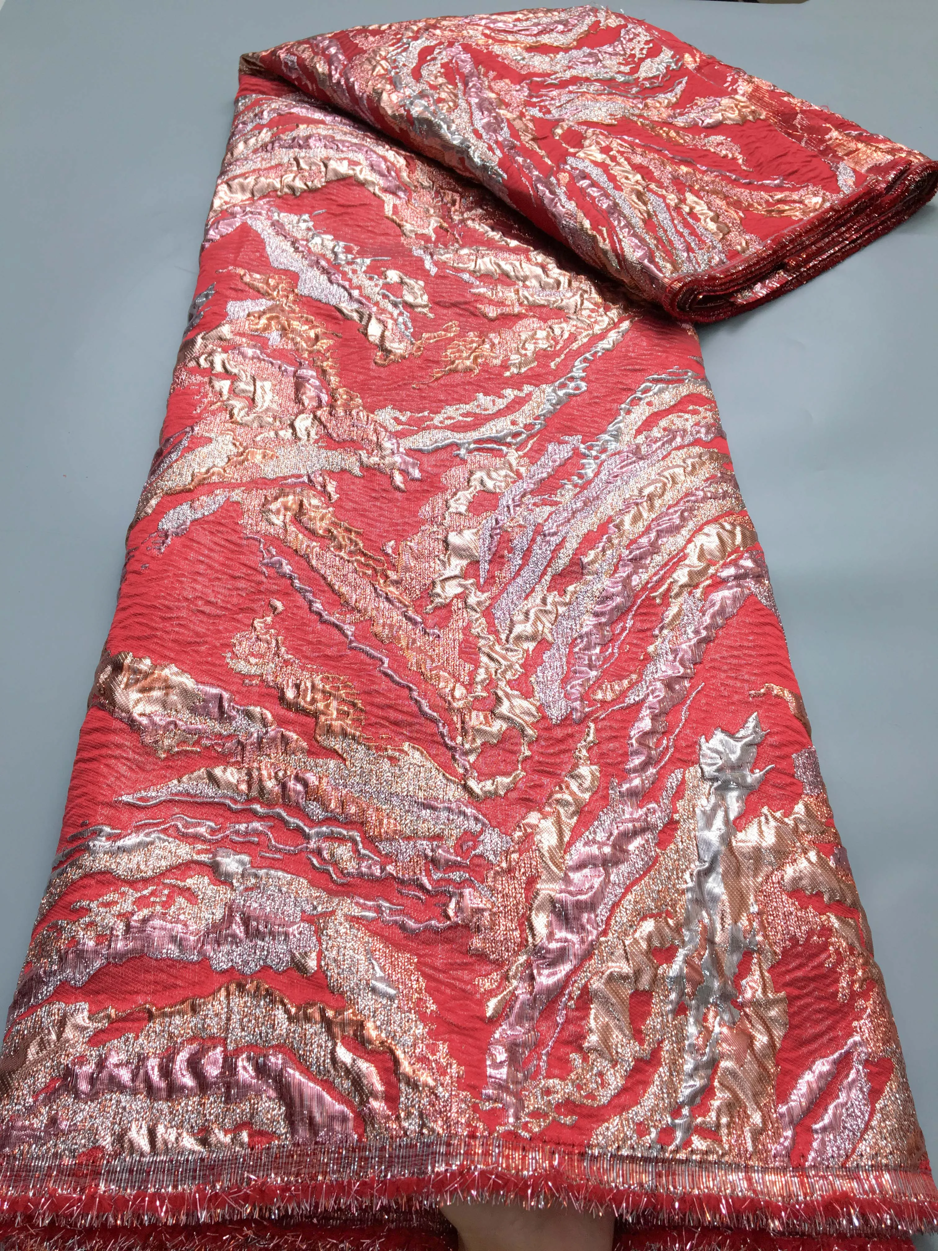 Kalume жаккардовая кружевная ткань Африканский нигерийский Тюль с позолотой 2024