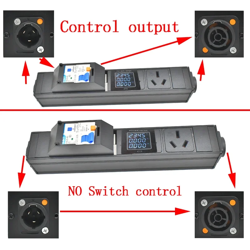 Фото Strider Rui PDU Удлинитель амперметра 20А Короткий переключатель 1-8AC NAC3FPX NAC3MPX Schuko Powerlink 3P авиационная розетка 16A AU №2