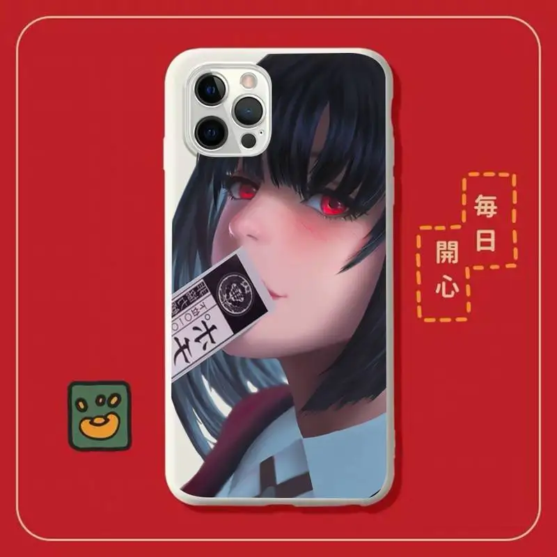 

Anime Kakegurui Jabami Yumeko Phone Case for iPhone 11 12 13 Mini Pro Xs Max 8 7 6 6S Plus X XR Solid Candy Color Case