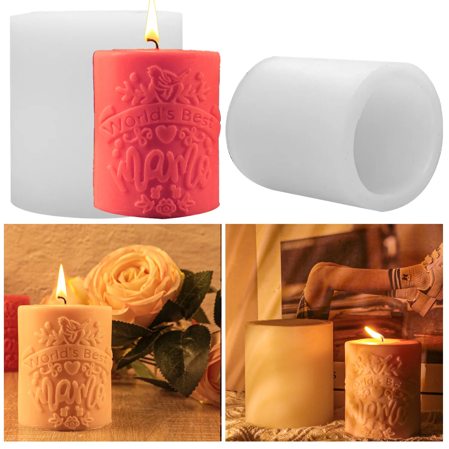 

MAM Letter Cylinder Pillar Silicone Mould Column Candle Mold Mother's Day Gift Home Decoration Cylinder Pillar Silicone Mould