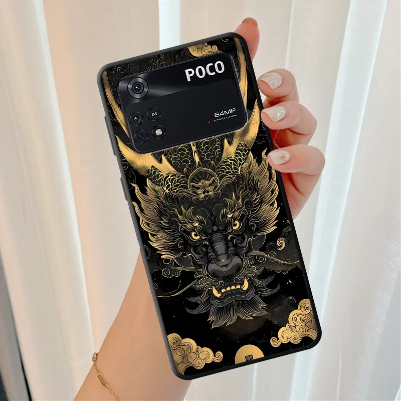 Фото Чехол для Xiaomi Poco F8 X3 X4 X5 X7 Pro F1 M3 M4 M7 Pro C61 M5 C50 C75 C71 F3, чехол для телефона с изображением дракона №5