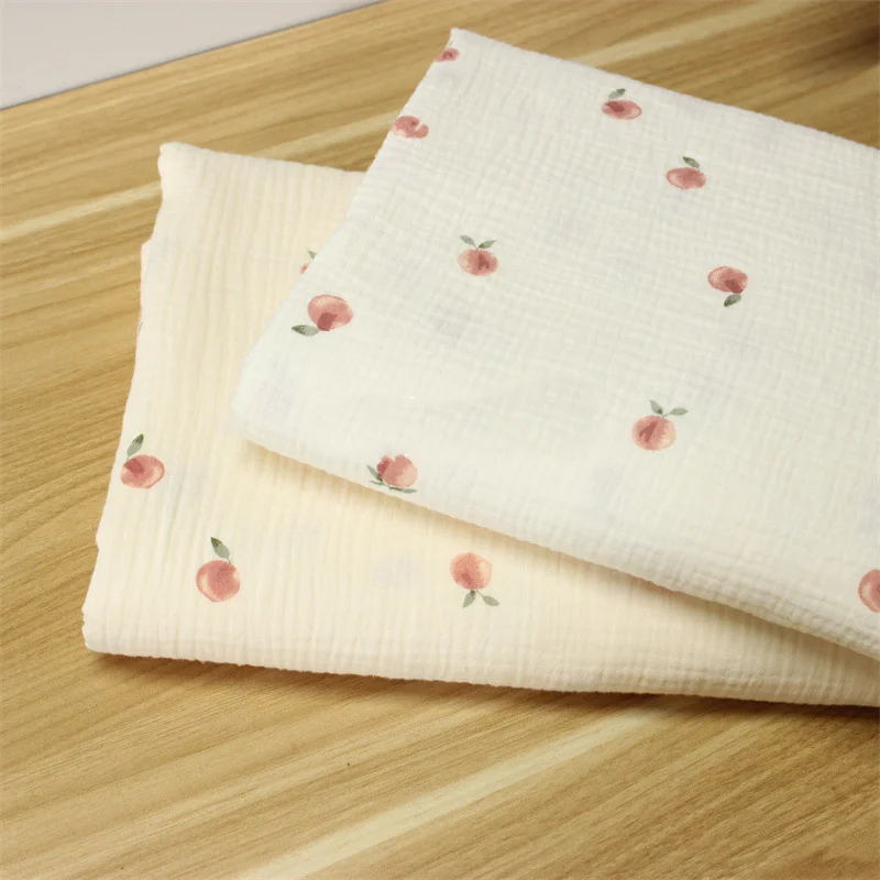 

Skin-Friendly Pure Cotton Crepe Seersucker Fabric Double Gauze Cotton Fabric for DIY Sewing Quilting Patchwork Baby Cloth 135cm