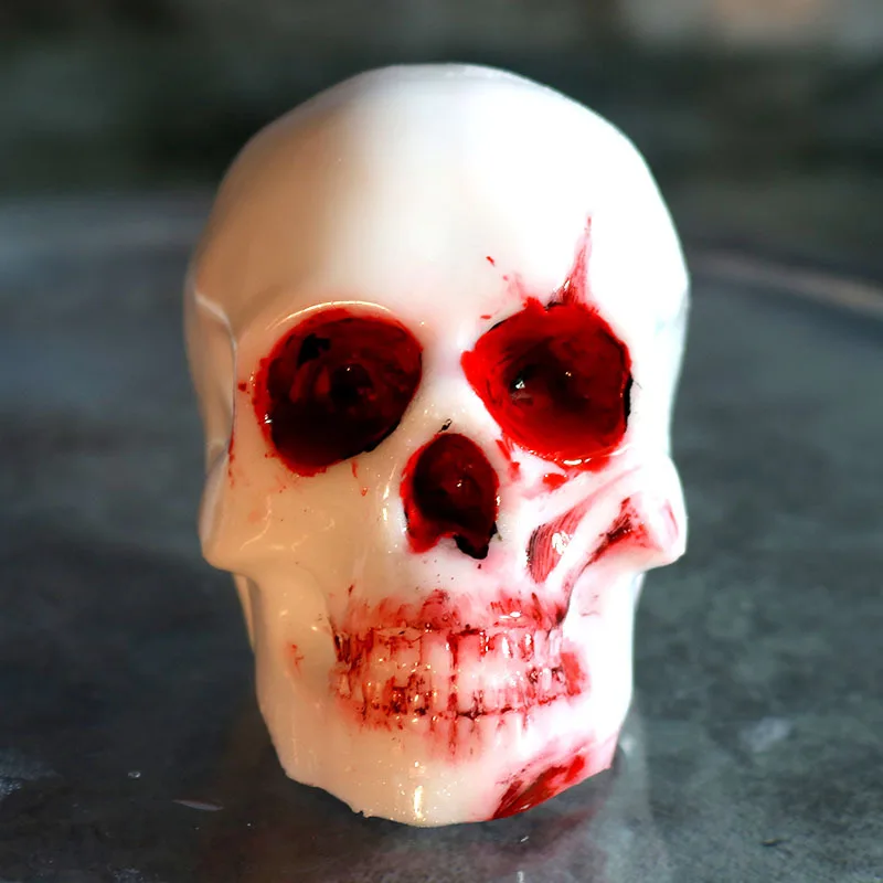 

Red Scar Skull Silicone Candle Mold for DIY Aromatherapy Candle Plaster Ornaments Soap Epoxy Resin Mould Handicrafts Making Tool