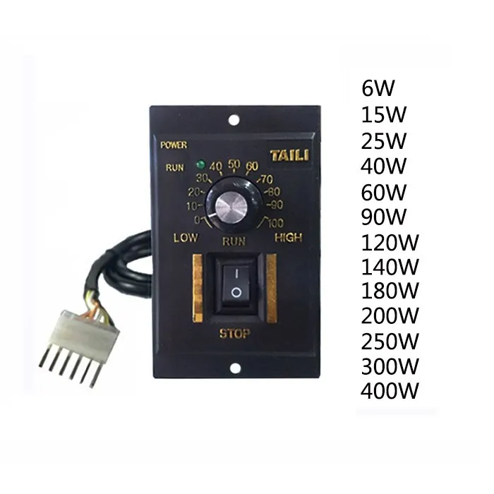 US52-40W 220 В 50 Гц 200 Вт 60 Вт 120 Вт 90 Вт 180 Вт 1 фаза CW/CCW 10-90 об/мин Регулируемый блок контроллера скорости двигателя переменного тока