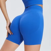 new seamless sexy high elastic waist yoga shorts womens fitness sports breathable high waist tight shorts hip three pants