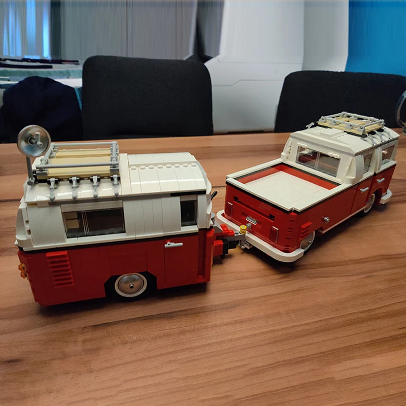 Конструктор MOC-кемпинговый прицеп для автобуса 10220 T1 899 деталей