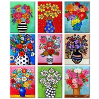 ruopoty 4050 paint by number flowers in vase diy pictures by numbers abstract flower kits diy painting by number home decoratio