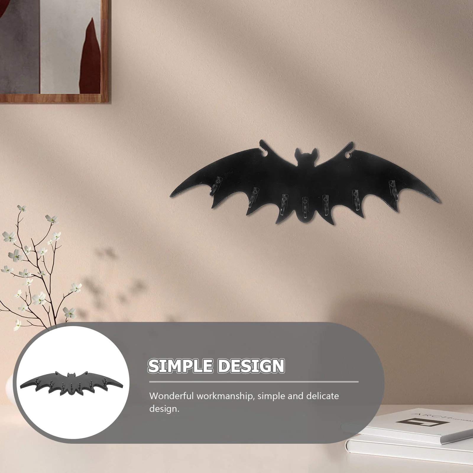 Крючок для ключей с летучей мышью домашний декор настенная вешалка пальто