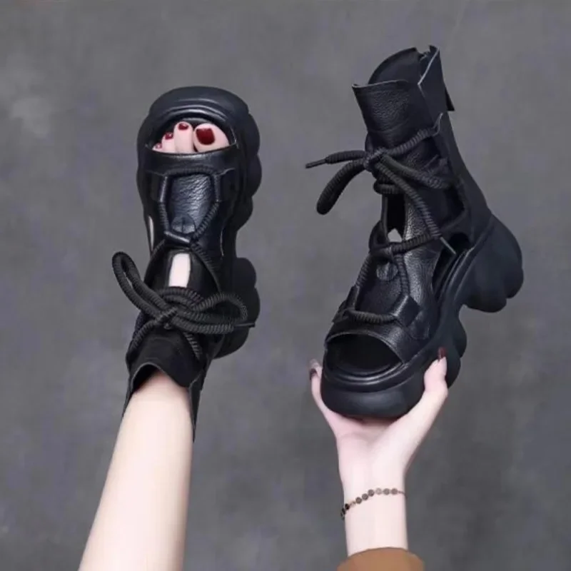 Женские босоножки ручной работы на танкетке в стиле ретро сандалии платформе с