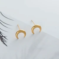 female stainless steel moon earrings personality crescent earrings stainless steel earrings womens earrings