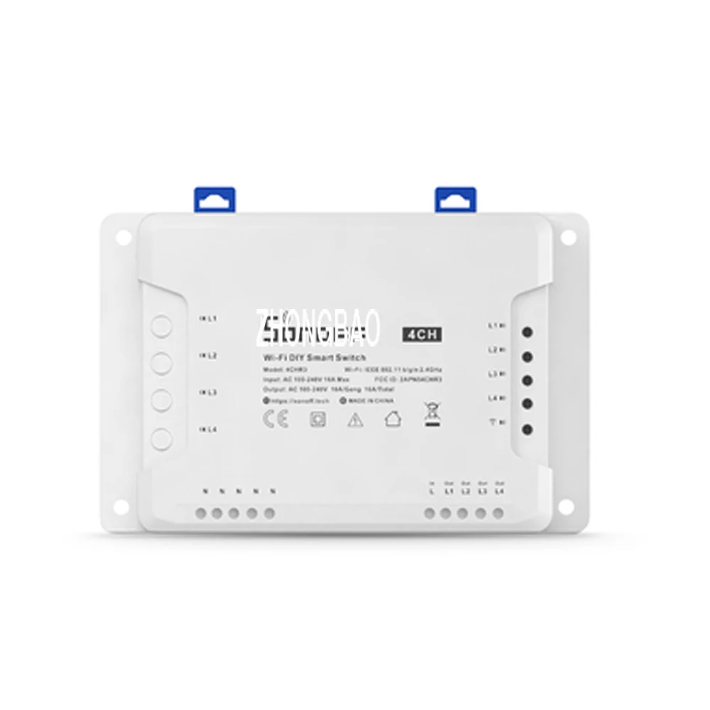 

4-канальный ITEAD 4-кнопочный Din-рейка для крепления Wi-Fi-переключателя