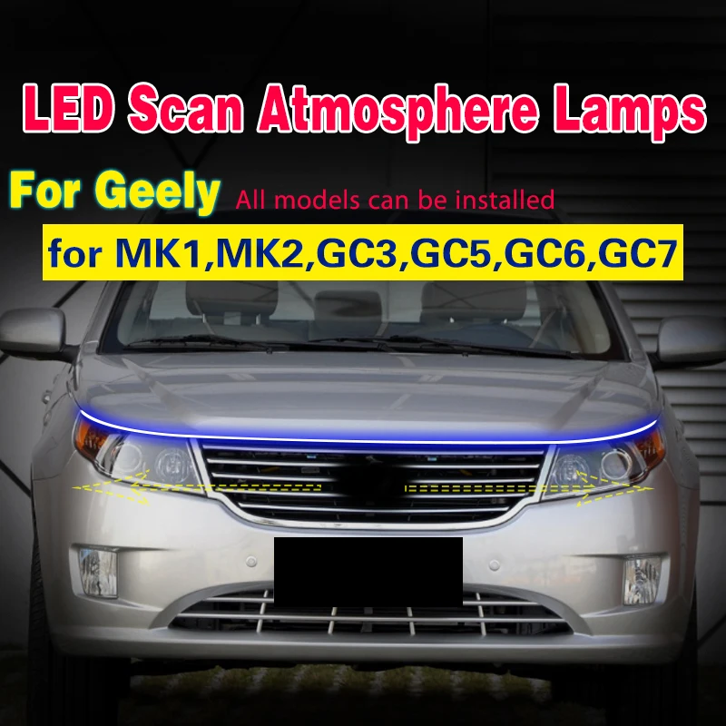 1PCS 12v Car LED Daytime Running Light For Geely MK1,MK2,GC3,GC5,GC6,GC7 DRL Fog Lamp Scan Starting Decoration Atmosphere Lamps