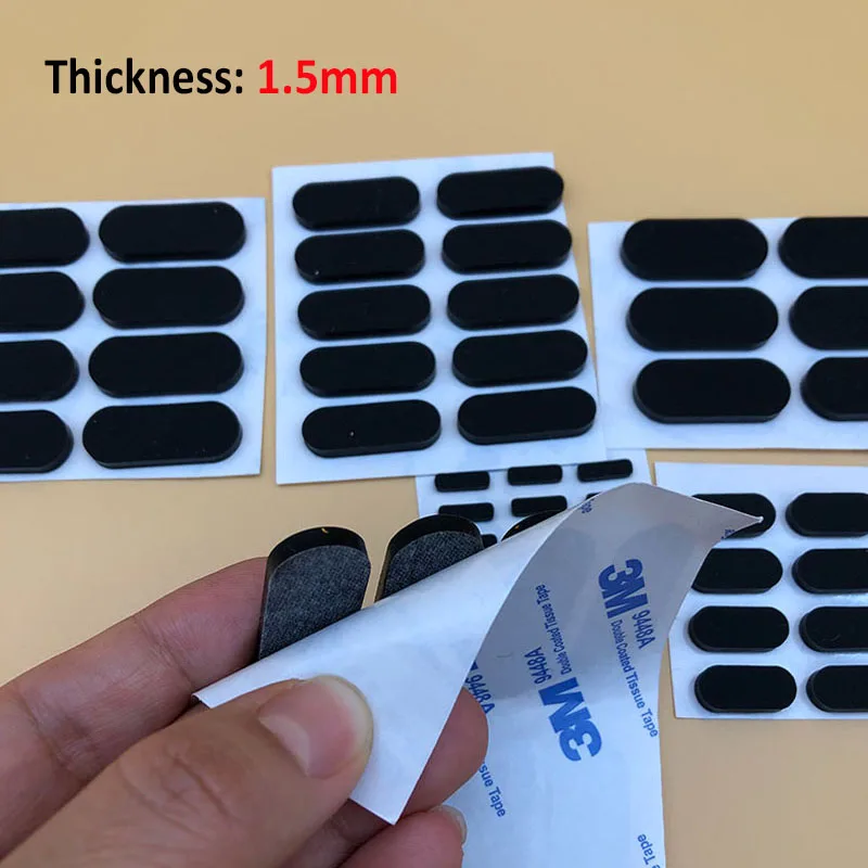 

10PCS Thick 1.5mm Anti-slip Self Adhesive Silicone Rubber Feet Pad Shockproof Oval Mat Protectors For Keyboard Base Cabinet