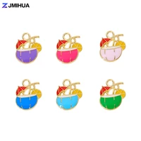 15pcs enamel coconut charms gold color pendant for jewelry making accessories diy handmade earrings necklaces bracelets supplies