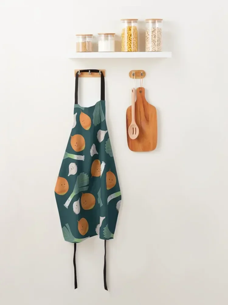 Allium Family - Фартук-порек лук и чеснок Pattern Art (синий) Фартук для парикмахерских