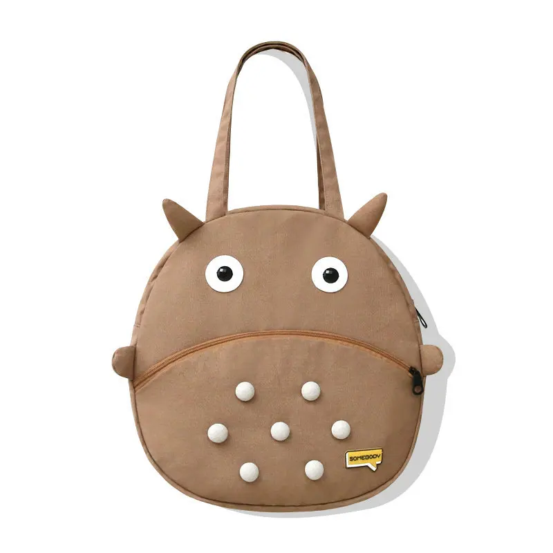 Totoro Children Canvas Shoulder Bags Animation Fun Shopping Bag Student New Girl Boy Backpack Large Capacity