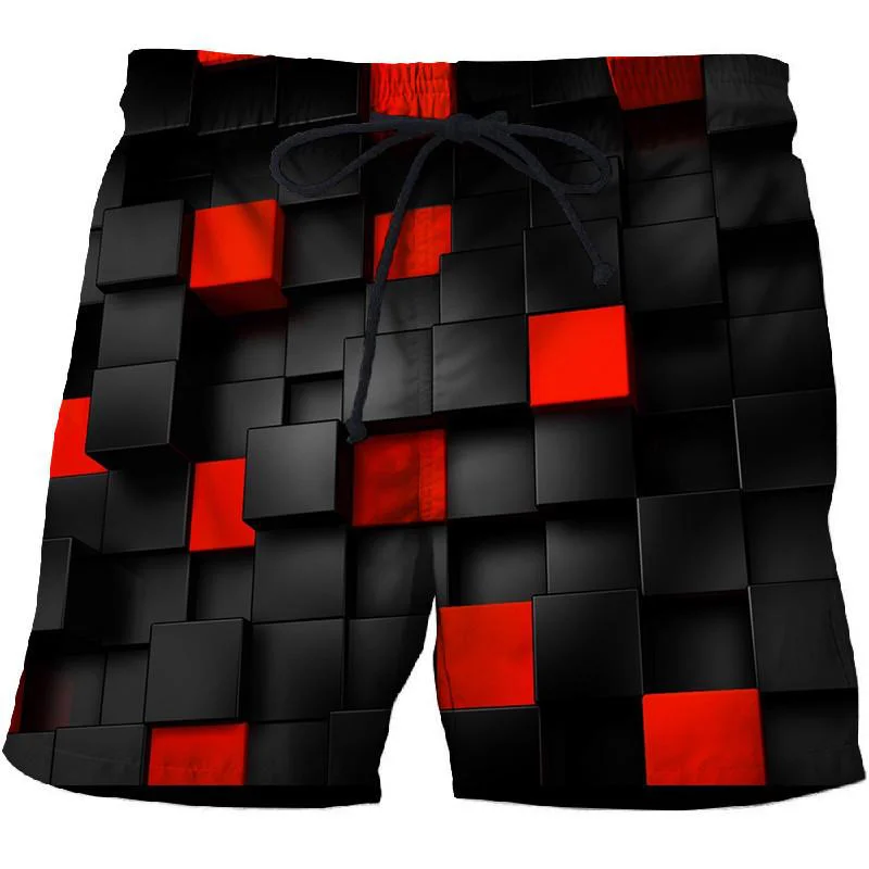 New Geometric pattern 3D Swimming trunks shorts Mens Funny Men's Boys Beach pants Sport shorts Top Size Fashion hot Men clothing