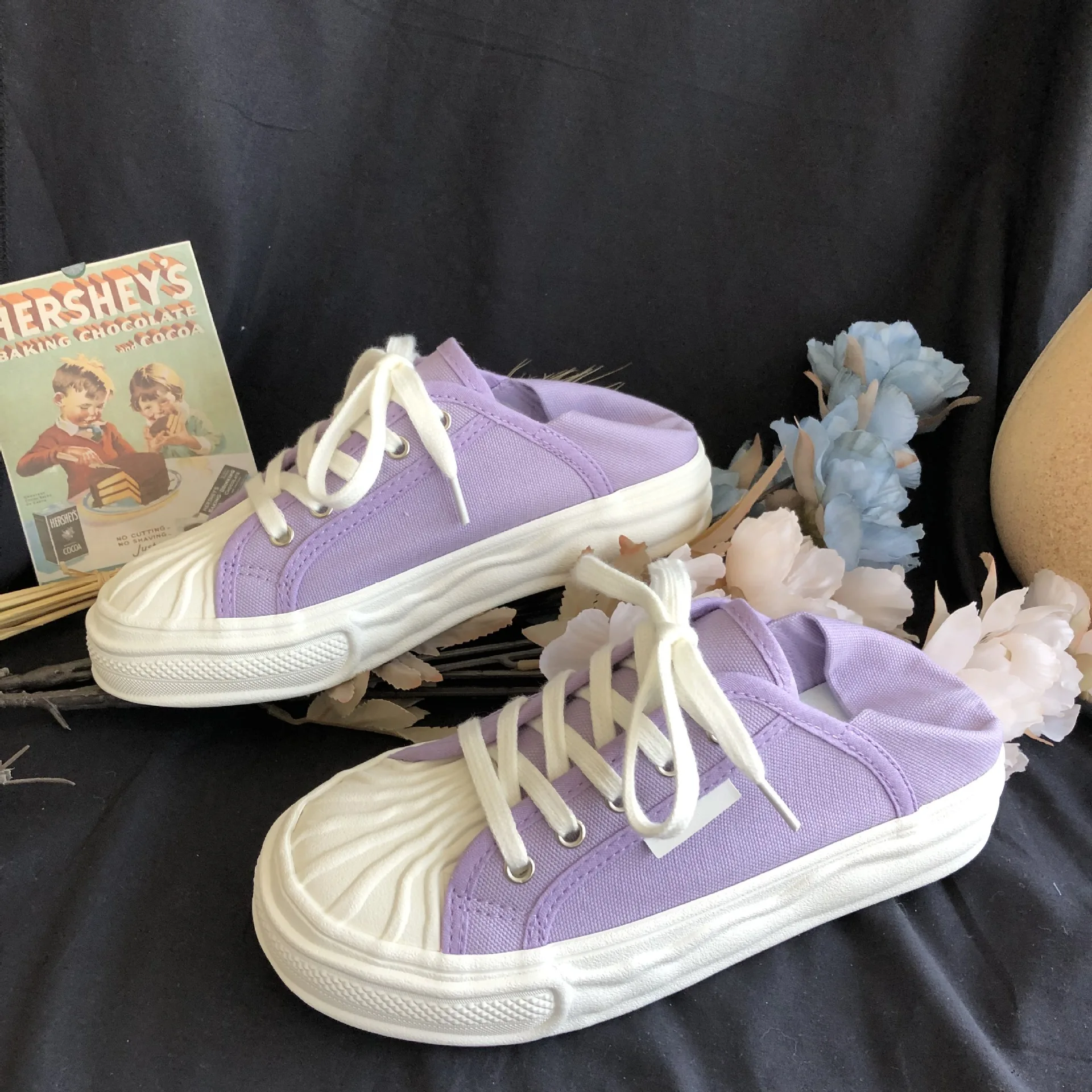 

Korean Shoes Casual Female Sneakers Espadrilles For Women Round Toe Clogs Platform Shallow Mouth Mixed Colors 2023 Creepers New