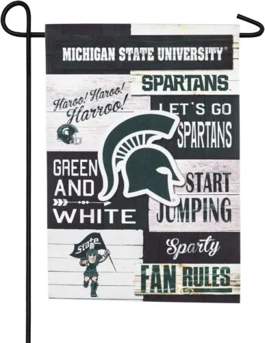 NCAA Тайчиган Стэйт Спартанс Вентиляторы Правила Садовый флаг (12 5 x 18 дюймов)