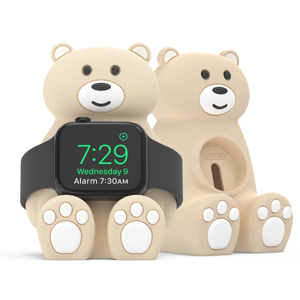 

SIKAI силиконовая подставка для зарядного устройства для Apple Watch Серия 7 6 5 4 3 2 1 SE Iwatch док-станция зарядный Настольный держатель аксессуары