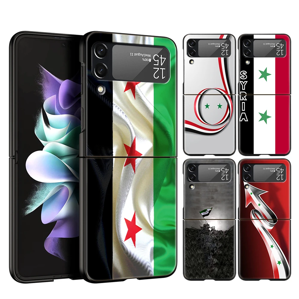 Твердый чехол для телефона из поликарбоната с сирийским флагом Samsung Galaxy Z Flip 5 4 3