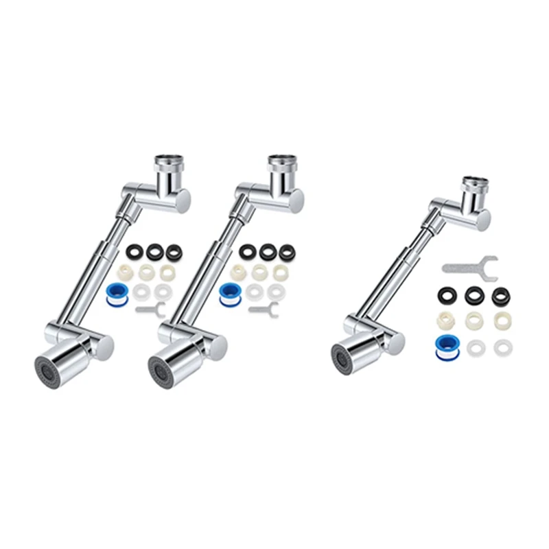 

2 Pieces Universal 360°+1080° Rotating Faucet Extender 2 Spray Patterns 1080 Degree Rotating Robot Arm