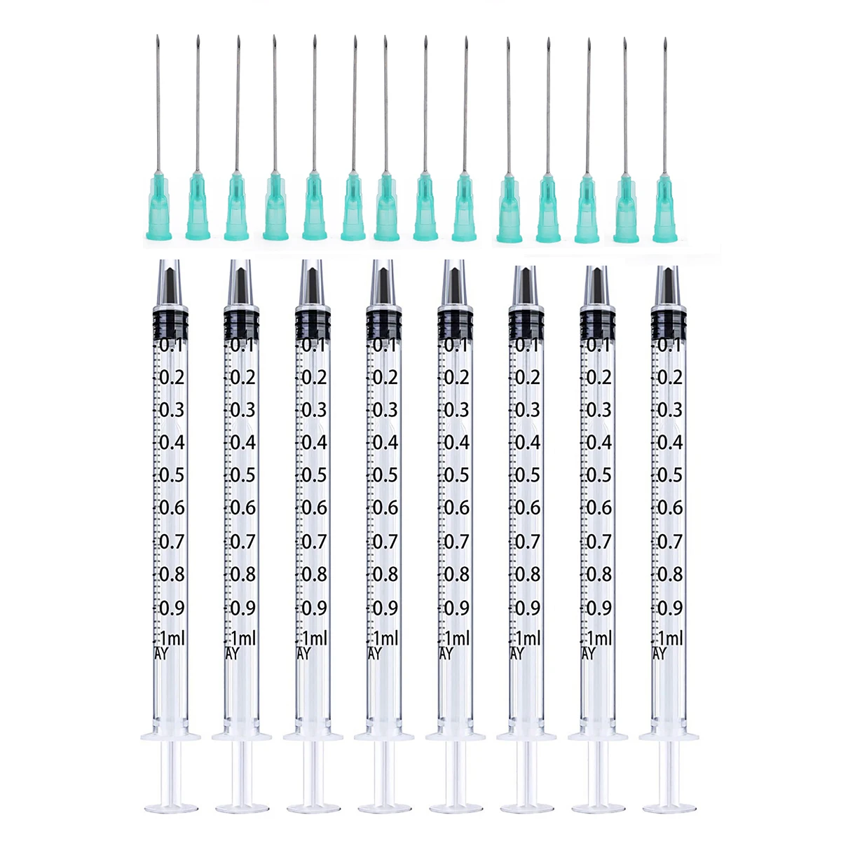 

1ml Syringes + 21G 38MM Injection Needles Drawing Needles Injection Tool Sharp Pointed Needles Disposable Needle