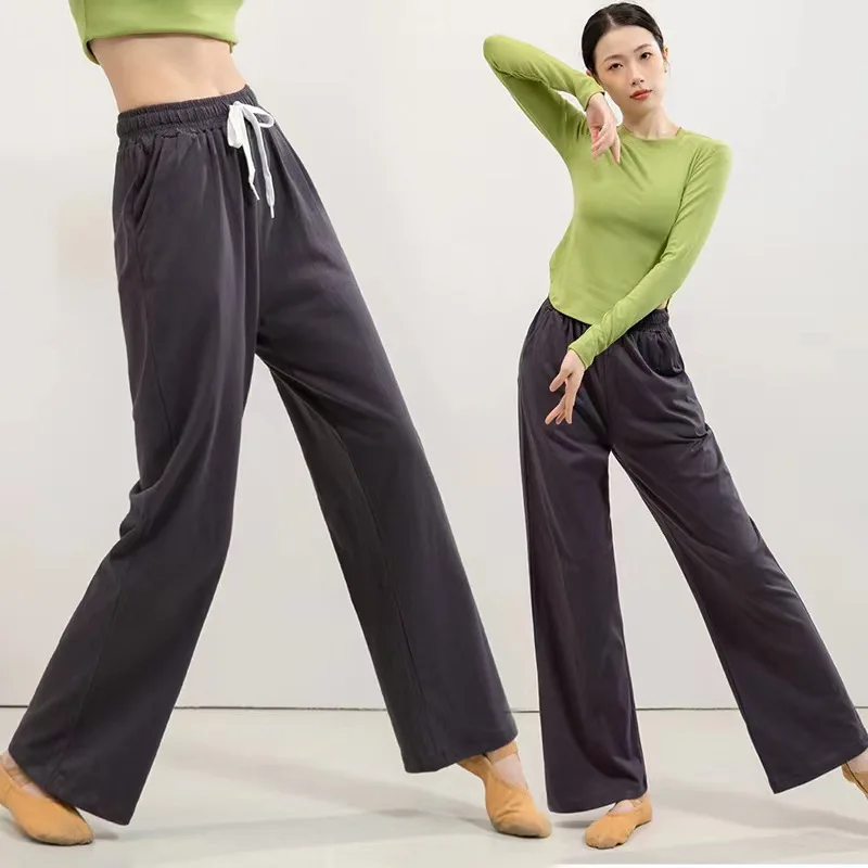 Купи Cotton Yoga Pant Spring Autumn Women High Waist Loose Wide Leg Sweatpants Running Jogger Fitness Casual Workout Exercise Pant за 979 рублей в магазине AliExpress