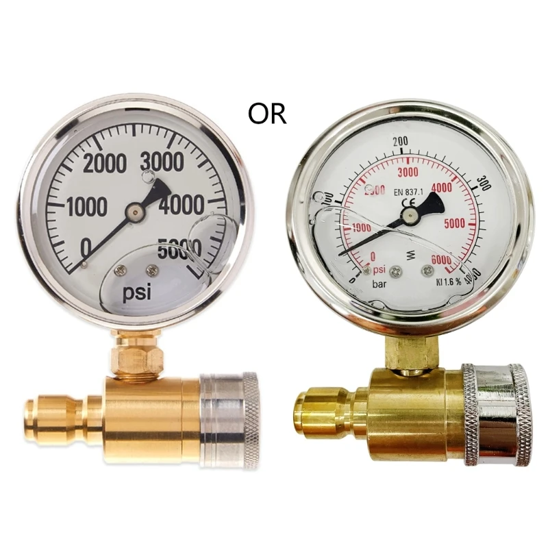 

Pressure Washer Gauge Pressure Gauge 3/8 Inch Quick 0-5000 Dropship