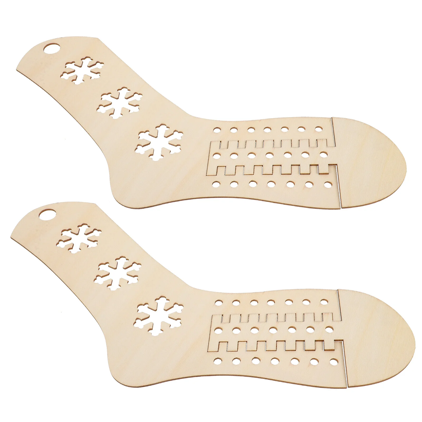 

2 Pcs Pendant Braiding Tool Wood Sock DIY Woven Socks Blockers For Knitting Hollow Wooden Blockers Organizer Hollow