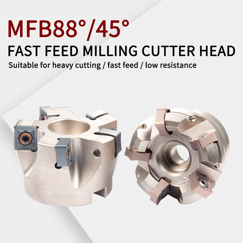 

Фрезерный резец MFB288/45R 50 мм-100 мм, большая глубина, быстрая передача, тяжелый режущий диск SNMU, фрезерные инструменты