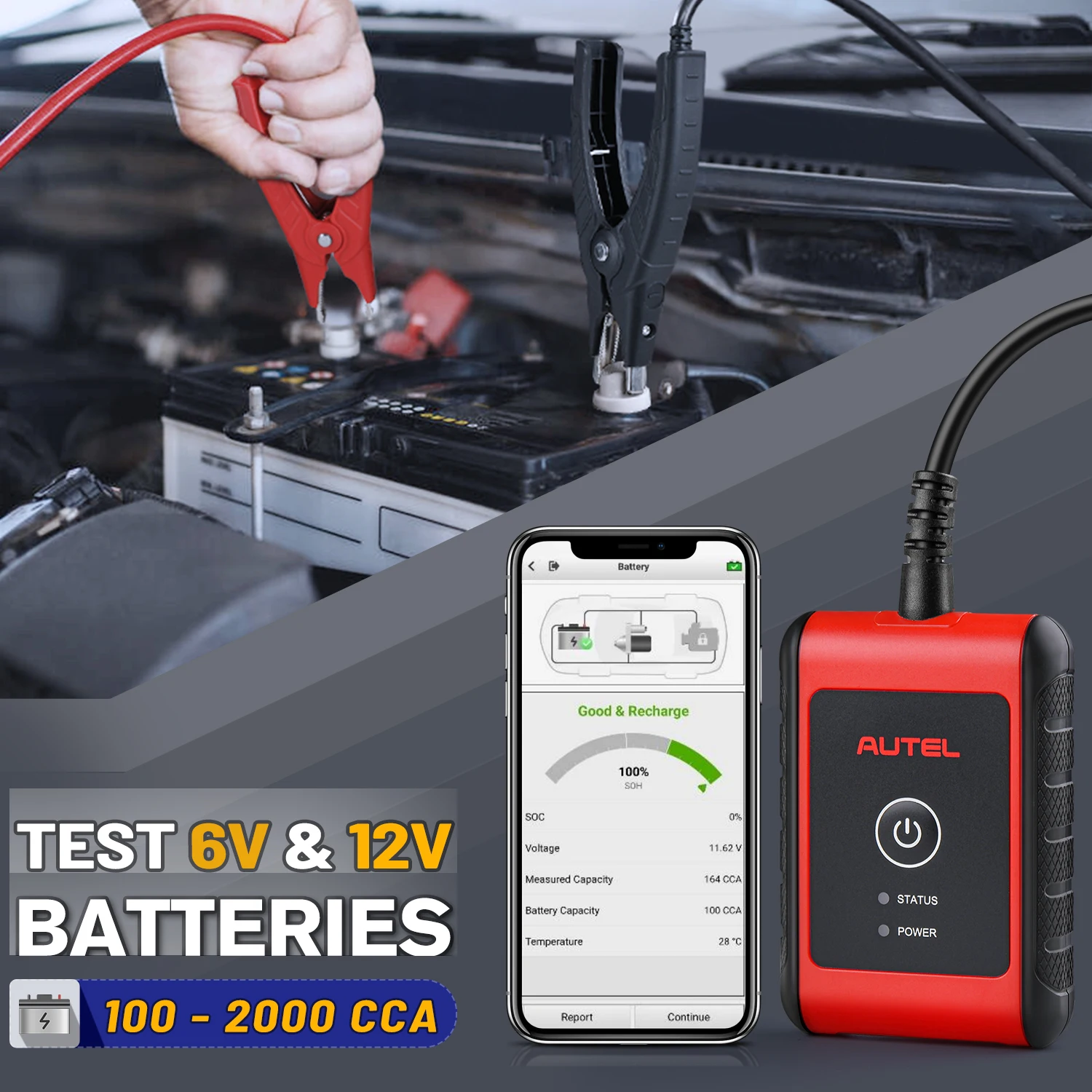 Autel MaxiBAS BT506 автоматический тестер аккумуляторной батареи 6-12 в 100-2000 CCA инструмент