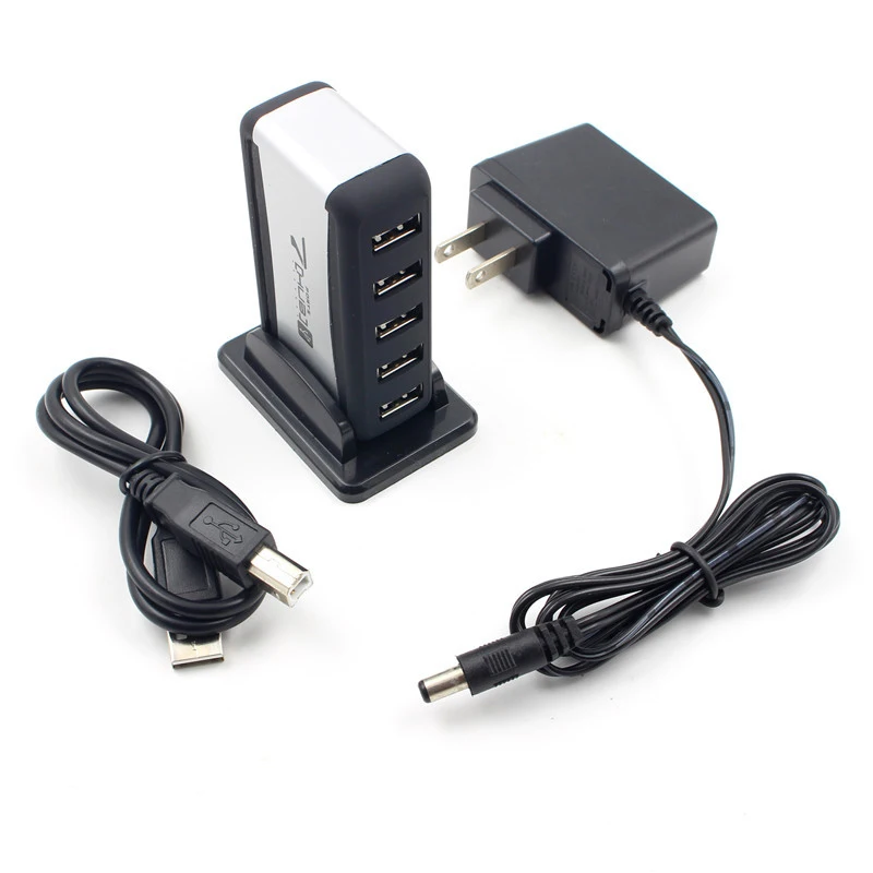 Прочный 7-портовый высокоскоростной концентратор USB 2.0 5 В портативный