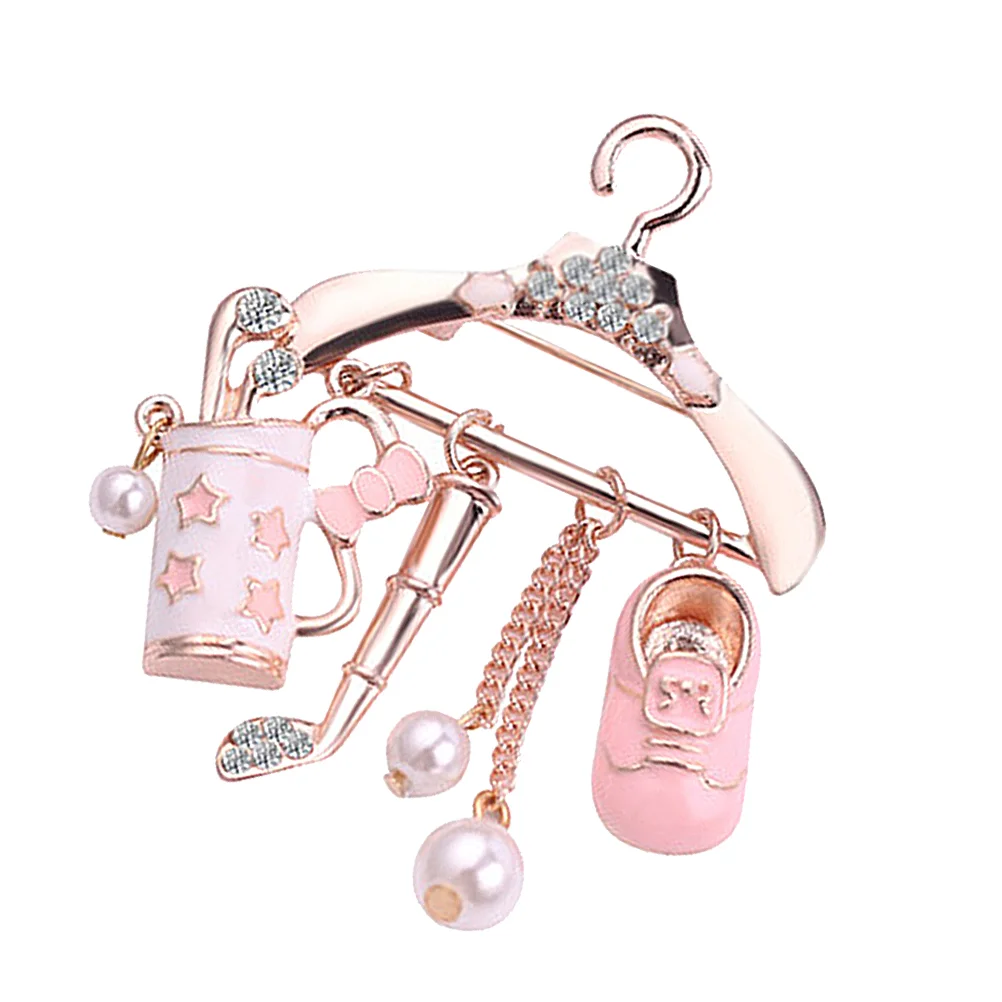 

Club Bag Golfer Brooch Pin Rhinestone Sports Golfer