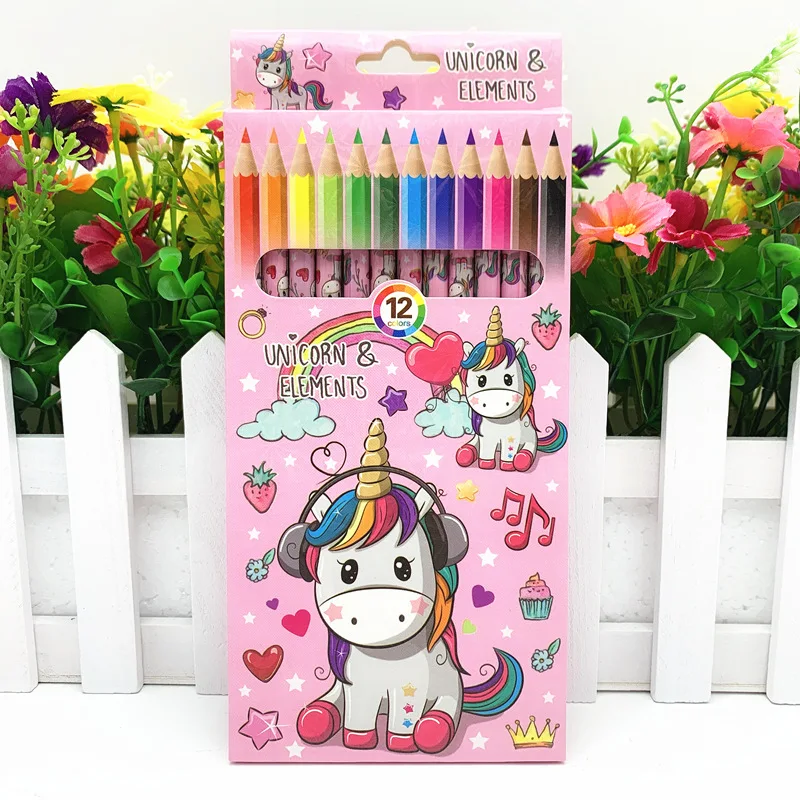 Boxed 12 Color Pencil Set Wooden Pencil Color Lead 17.5cm Advanced Gift for Kids Drawing Painting Graffiti Tools Art School