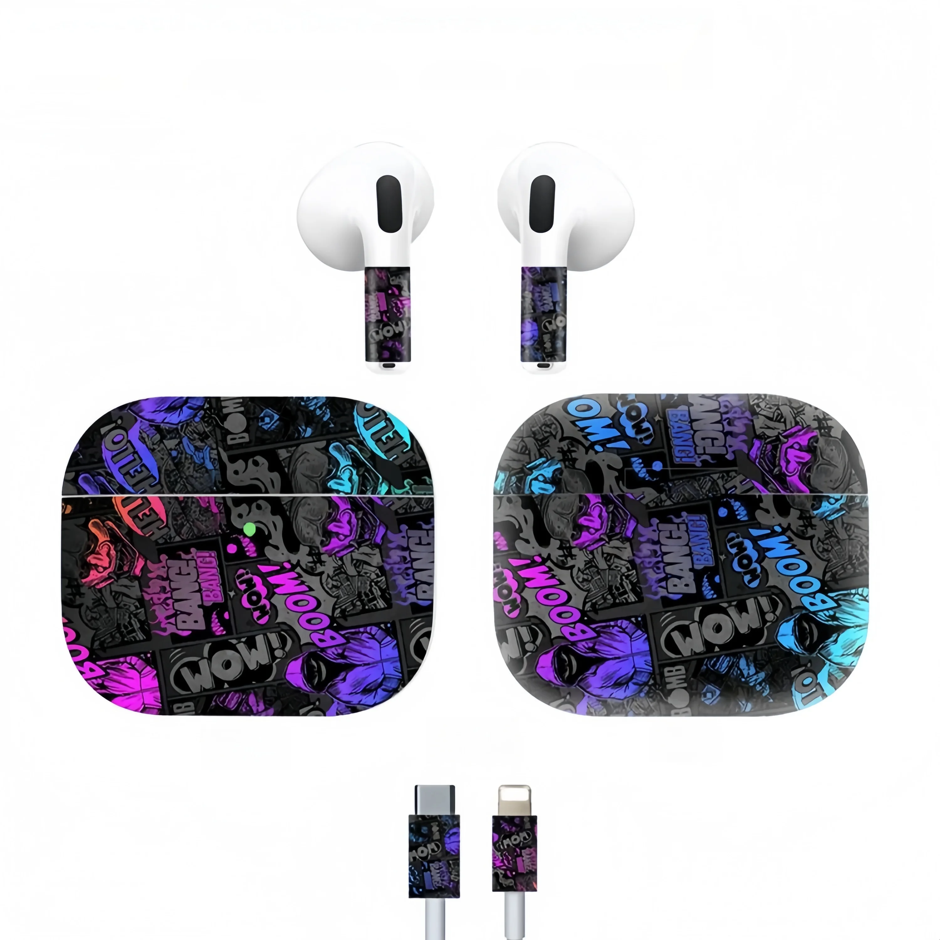 Фото 2 шт. матовая наклейка для AirPods Pro 3, защитная пленка для всего тела, наклейка для AirPods Pro 3, 2 шт. №1