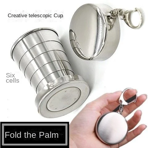 Телескопическая чашка из нержавеющей стали складная уличная дорожная для мытья