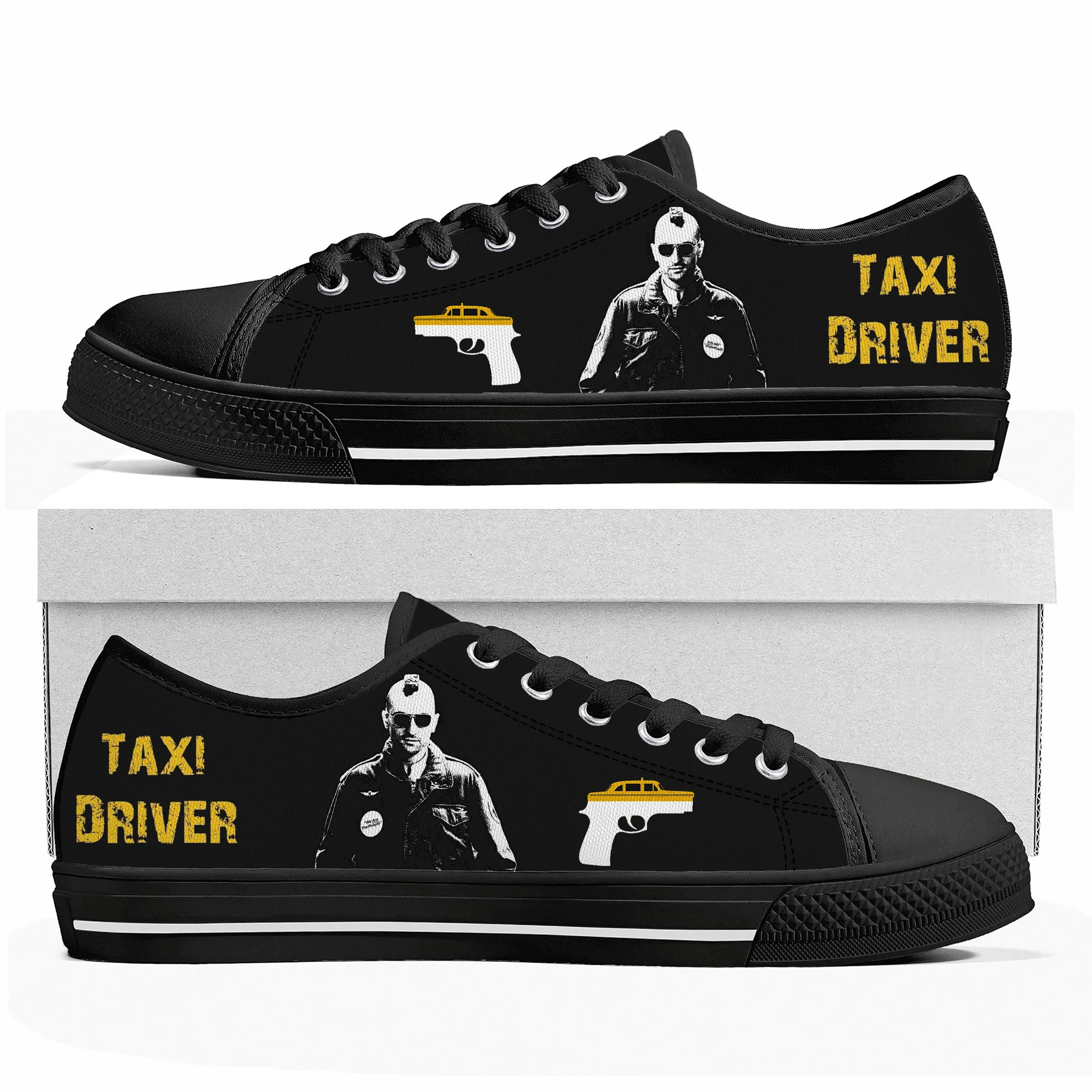 

Низкие кроссовки с принтом такси для мужчин и женщин, холщовые Сникерсы для подростков, повседневная обувь для пар, обувь на заказ «сделай сам»