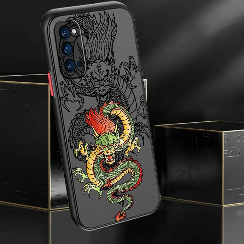 Фото Чехол для телефона Creative Art Dragon для OPPO Find X3 X5 Lite Pro A98 A94 A93 A78 A79 A76 A58 A57 5G, матовый полупрозрачный №5