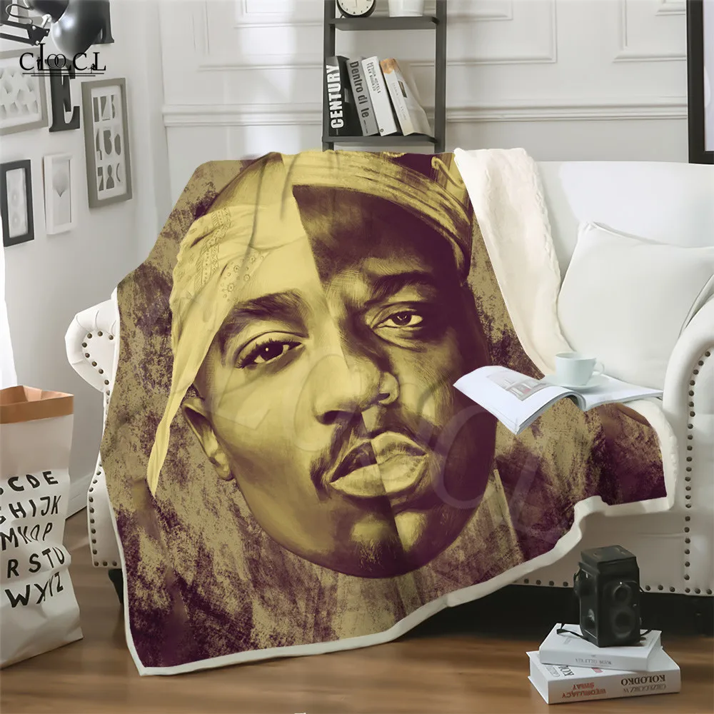 

Двухслойное одеяло Biggie Smalls Tupac 2Pac, одеяло с искусственным 3D-принтом, теплое мягкое плюшевое детское одеяло для кровати, домашнего дивана