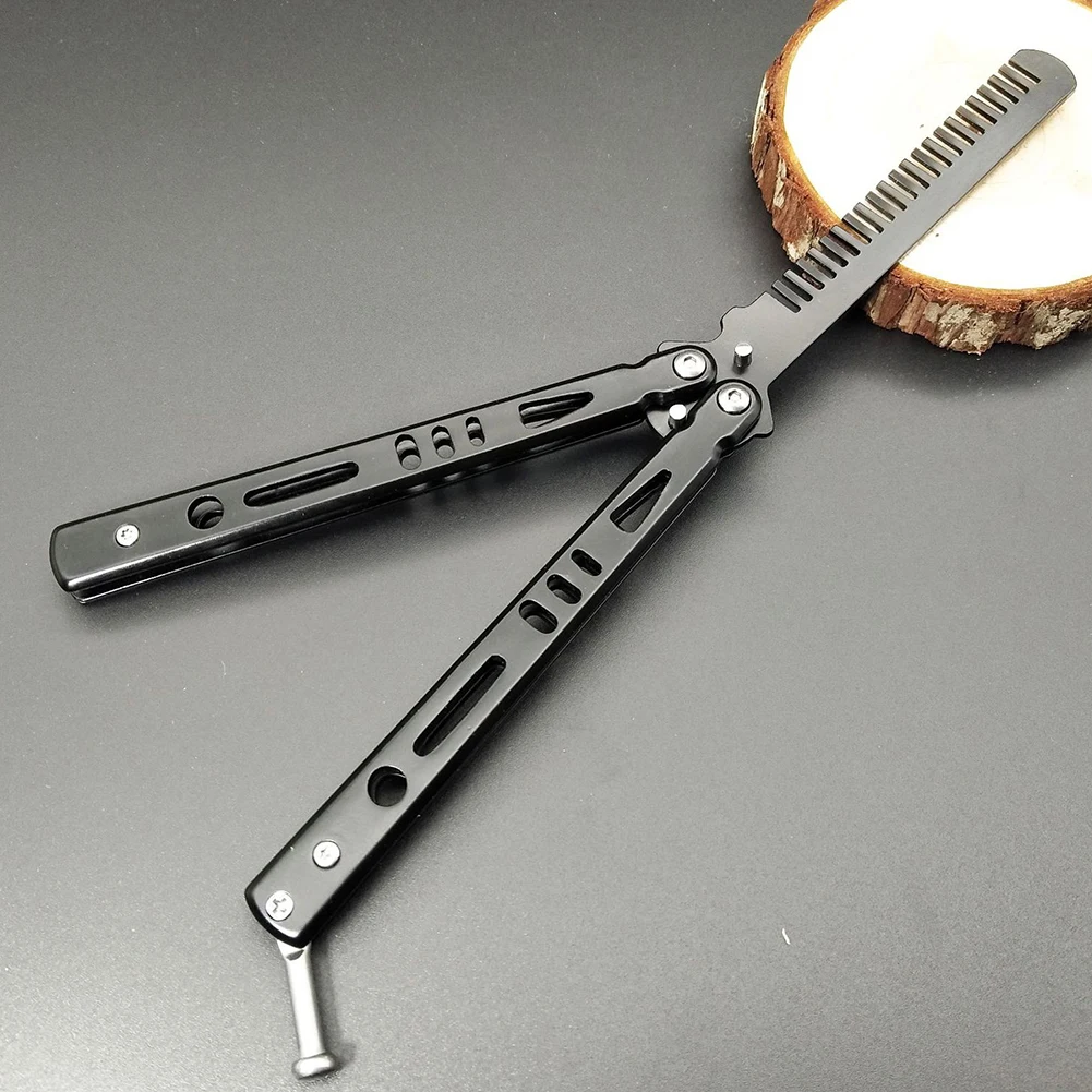 

Alloy Steel Folding Blunt Training Comb Portable Outdoor Trainer Gifts Barber Hair Styling Tool Outdoor Hairdressing Tool