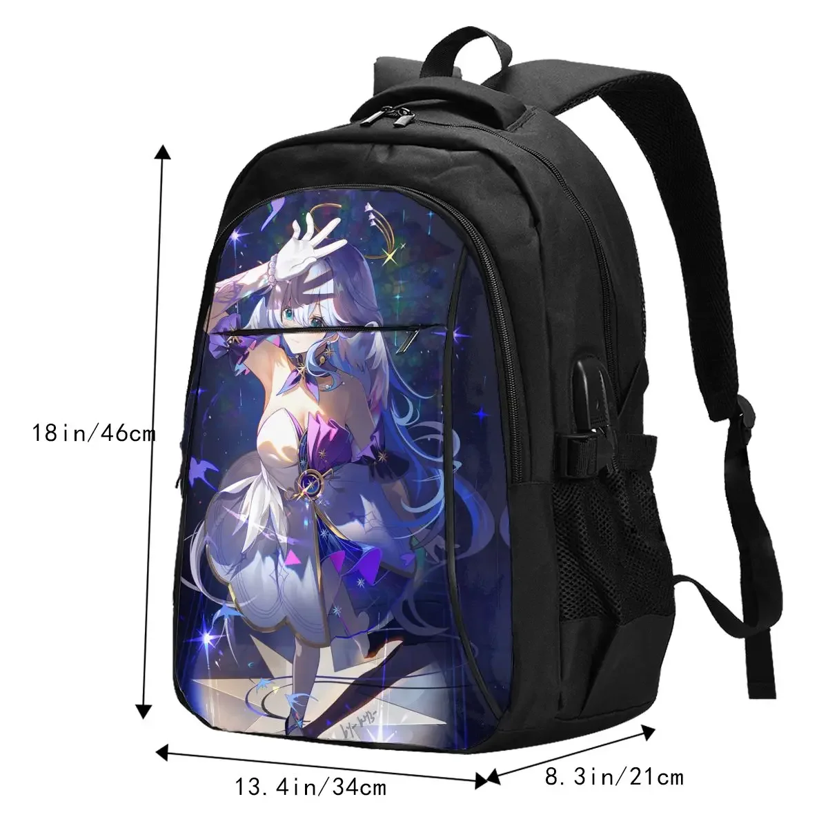 Рюкзак для ноутбука в стиле аниме Honkai Star Rail Robin Travel деловой водонепроницаемый